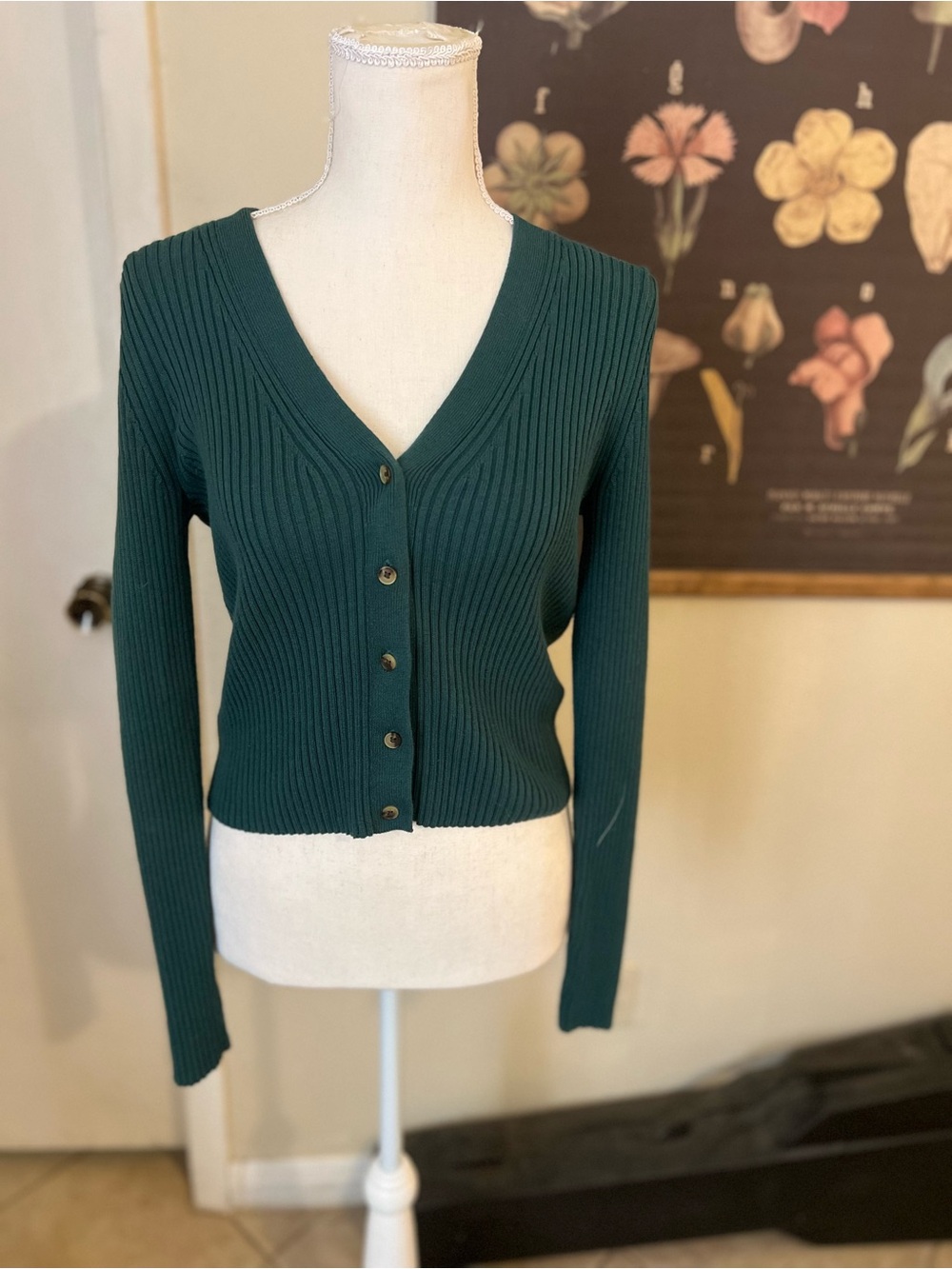 GAP Ribbed Button-Front Cardigan